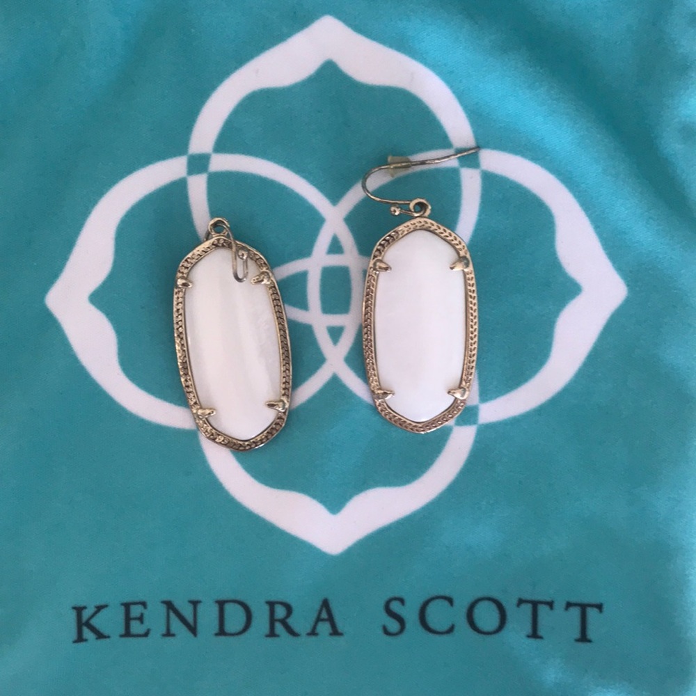 Kendra Scott white and gold earrings